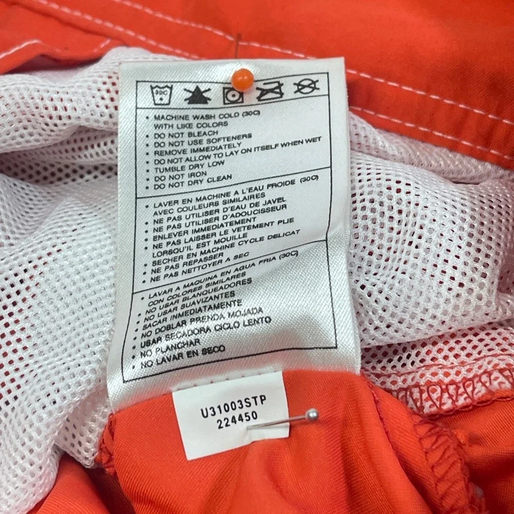 Nike Women's XS‎ Red Orange Hooded Windbreaker Jacket White Stitching